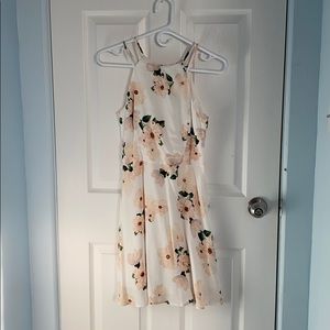 White floral fit and flare dress